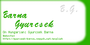 barna gyurcsek business card